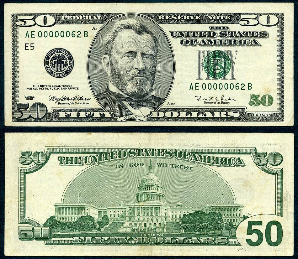 Low Numbered 50 Note 1996 62 Sixty Two eBay 1252014 INRR
