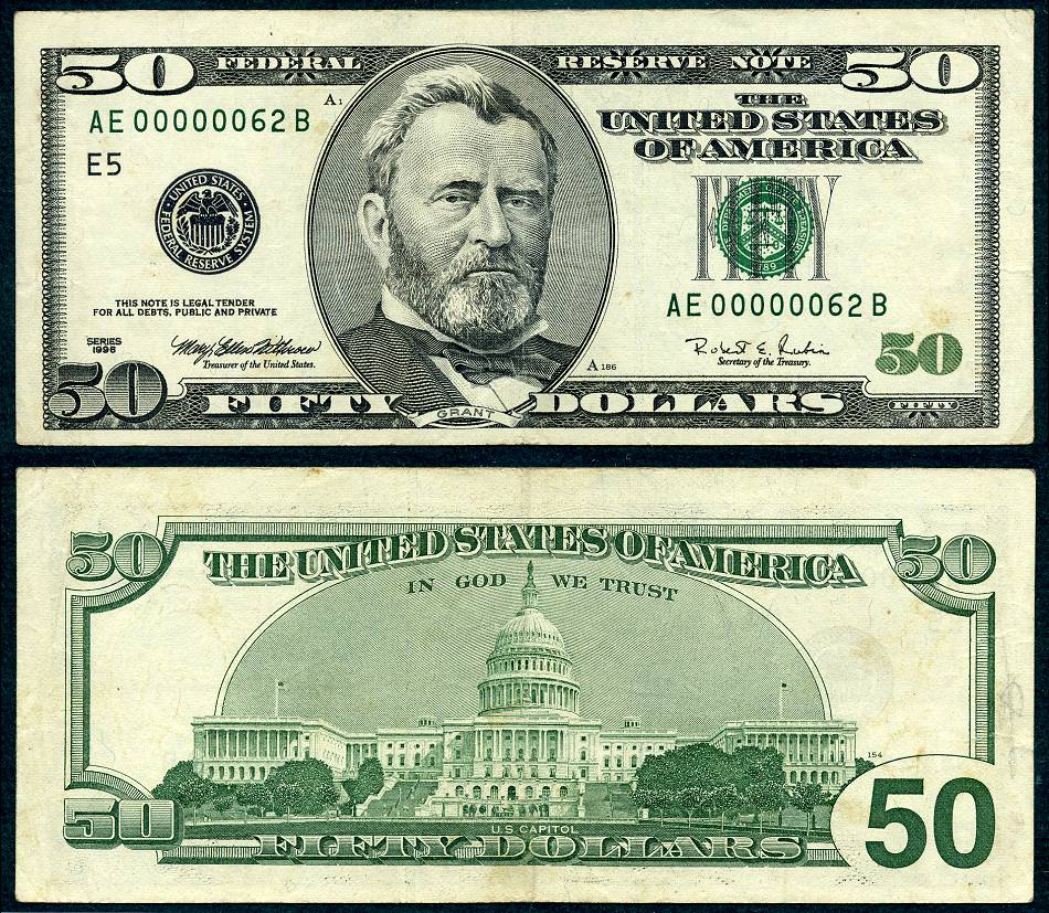 Printable 50 Dollar Bill